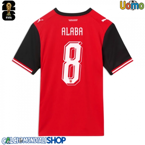 Maglie da calcio Austria David Alaba #8 Prima Maglia Mondiali 2026  Manica Corta